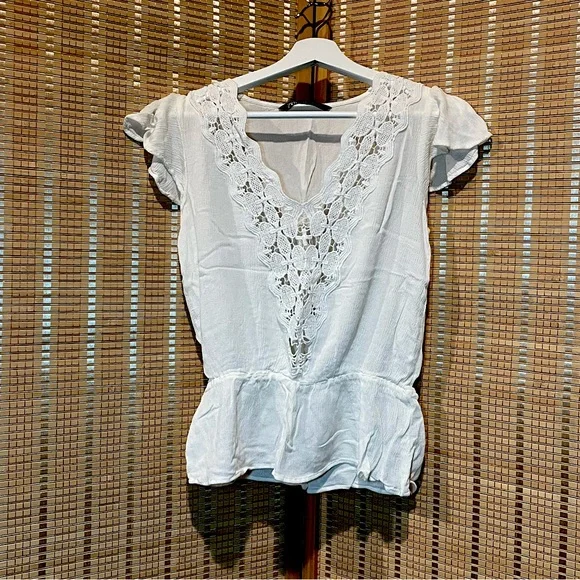 Zara Ivory Crochet Lace Top - Picture 1 of 6